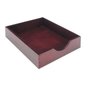 Carver™ Double-deep Hardwood Stackable Desk Trays, 1 Section, Letter Size Files, 10.13" X 12.63" X 5", Mahogany freeshipping - TVN Wholesale